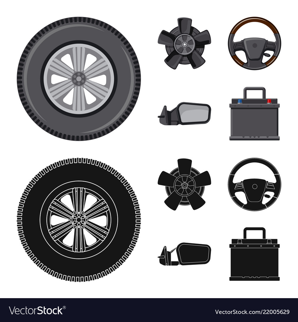 Isolated object of auto and part logo collection vector image Isolated object of auto and part logo collection