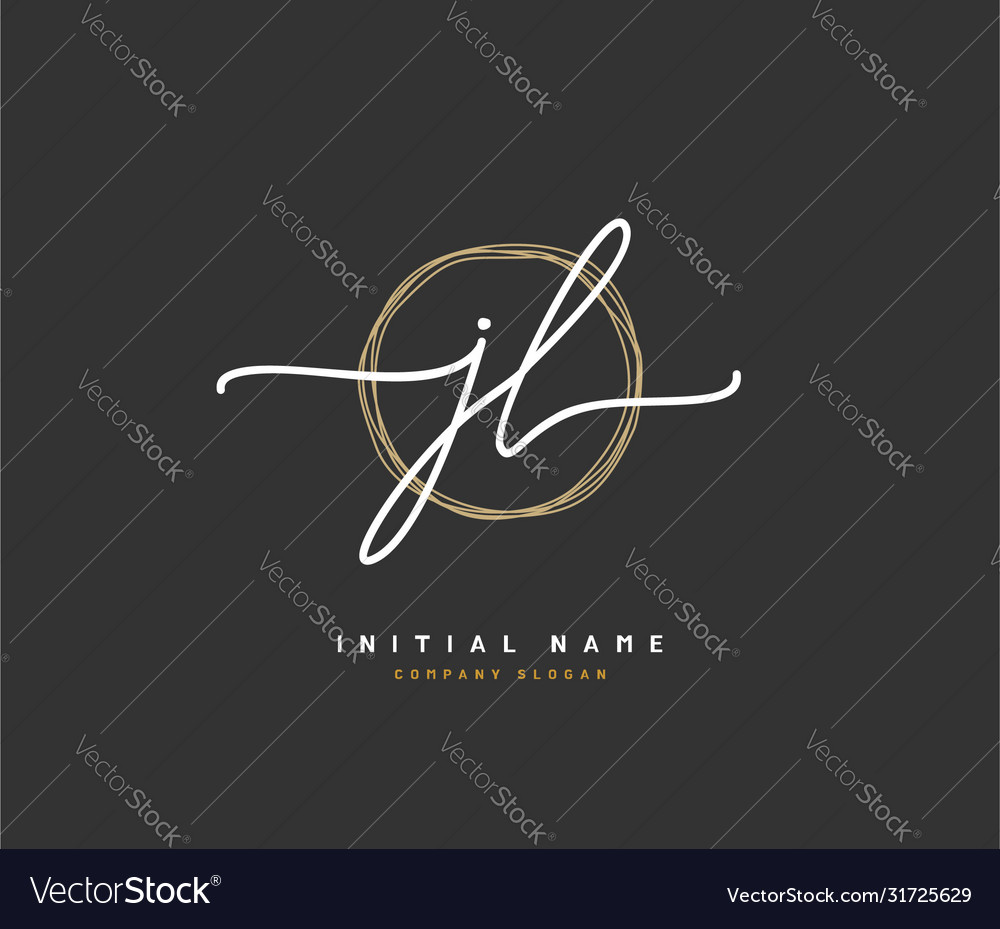 J l jl beauty initial logo handwriting logo Vector Image