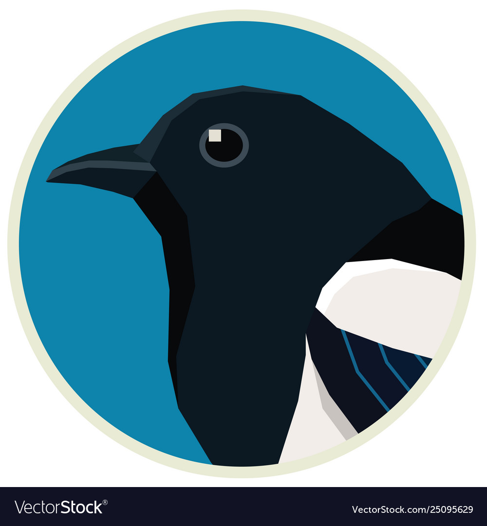 Magpie Bird in Round Frame