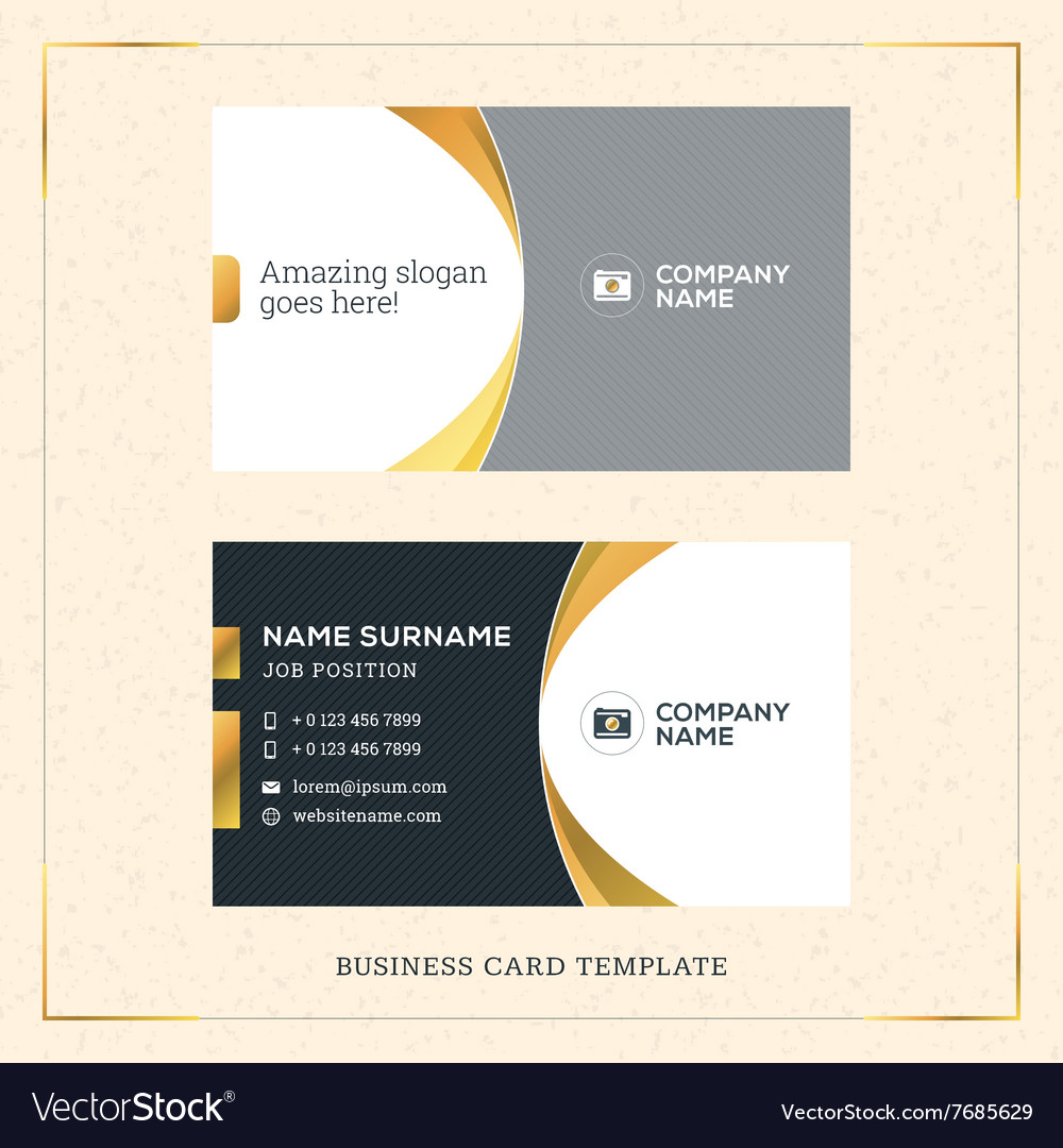 Modern creative golden business card template Vector Image