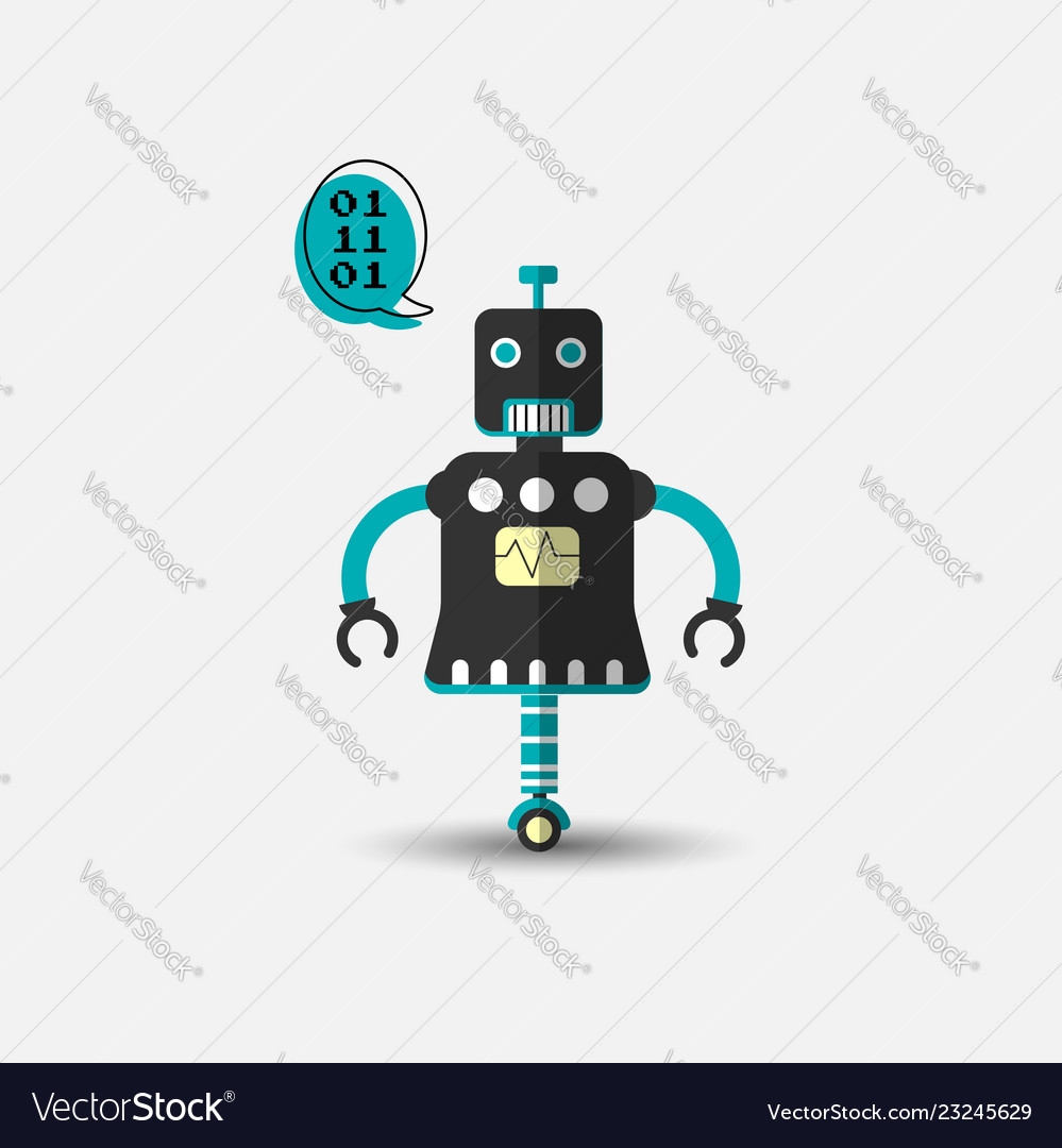 Retro Robot Icon - Chatbot Style