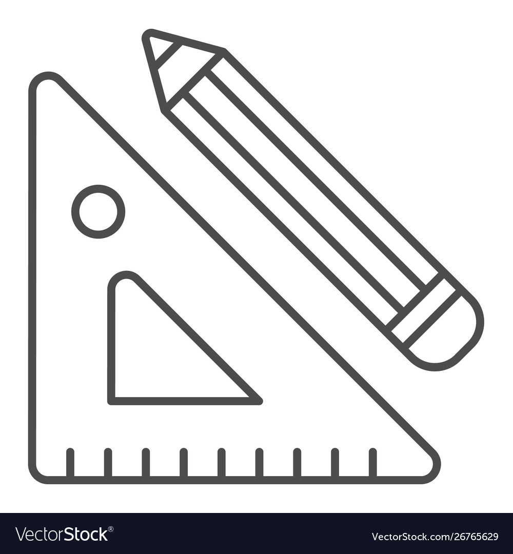 Regler und Bleistift dünne Linie Icon Entwurf Werkzeuge vector image Regler und Bleistift dünne Linie Icon Entwurf Werkzeuge