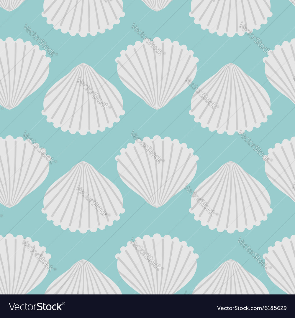 Seashell Seamless Pattern - Turquoise