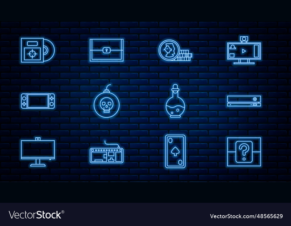 Set line mystery or random box video game console vector image Set line mystery or random box video game console