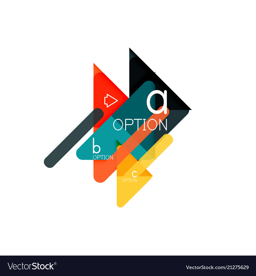 Triangle data visualization design option vector image Triangle data visualization design option