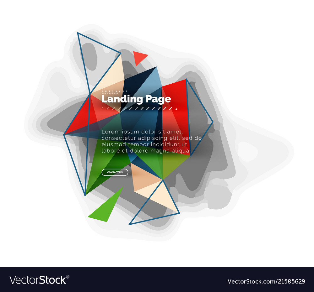 Triangular design abstract background landing vector image Triangular design abstract background landing