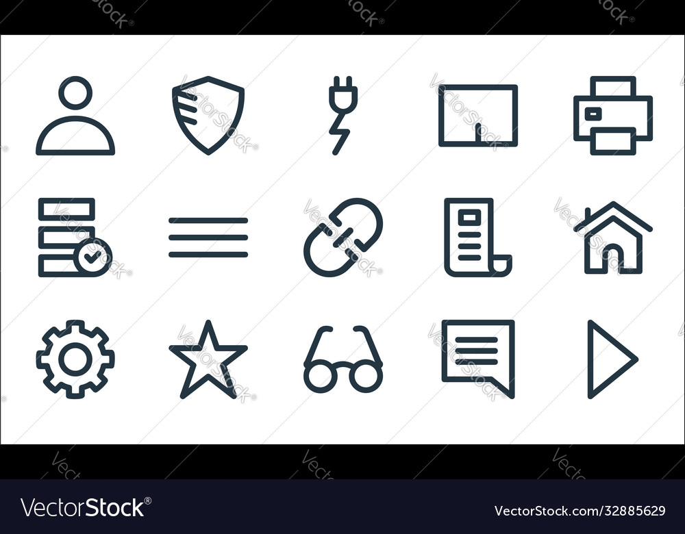 User interface line icons linear set quality vector image User interface line icons linear set quality