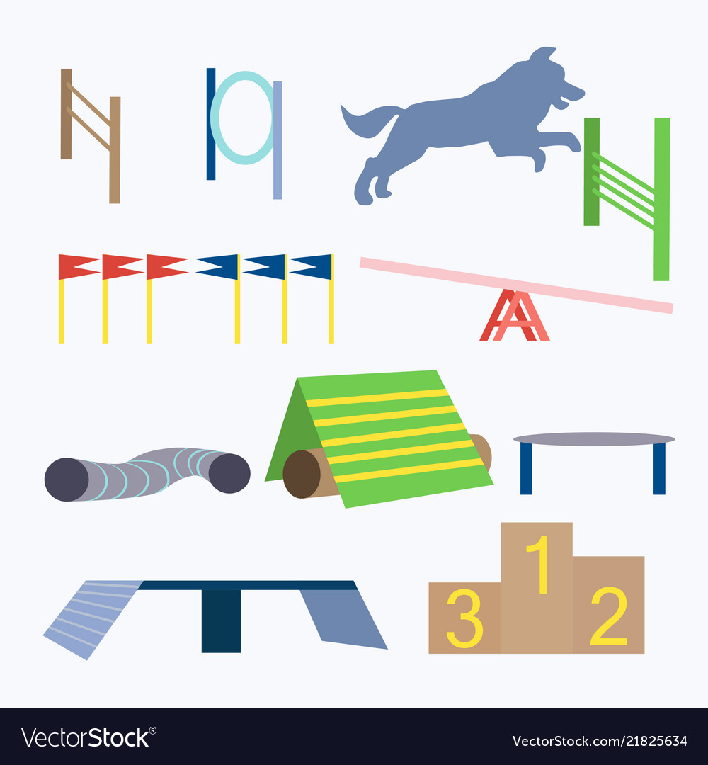 Agility dog obstacles dog sport equipment Vector Image