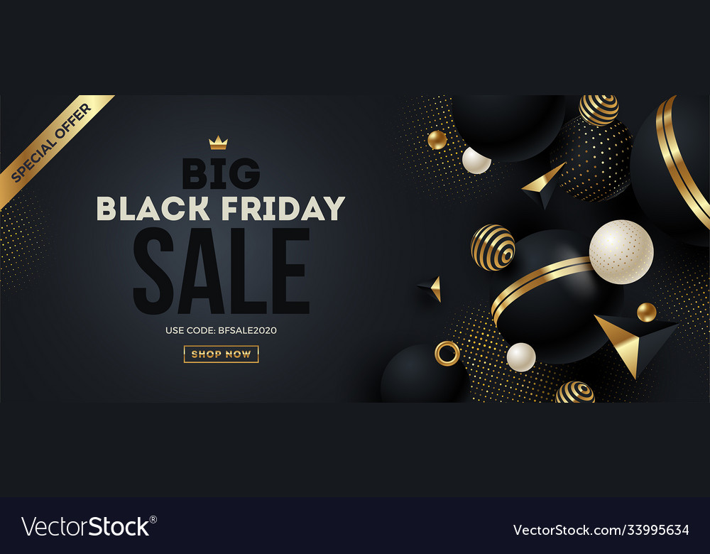 Black friday template and gold design Royalty Free Vector