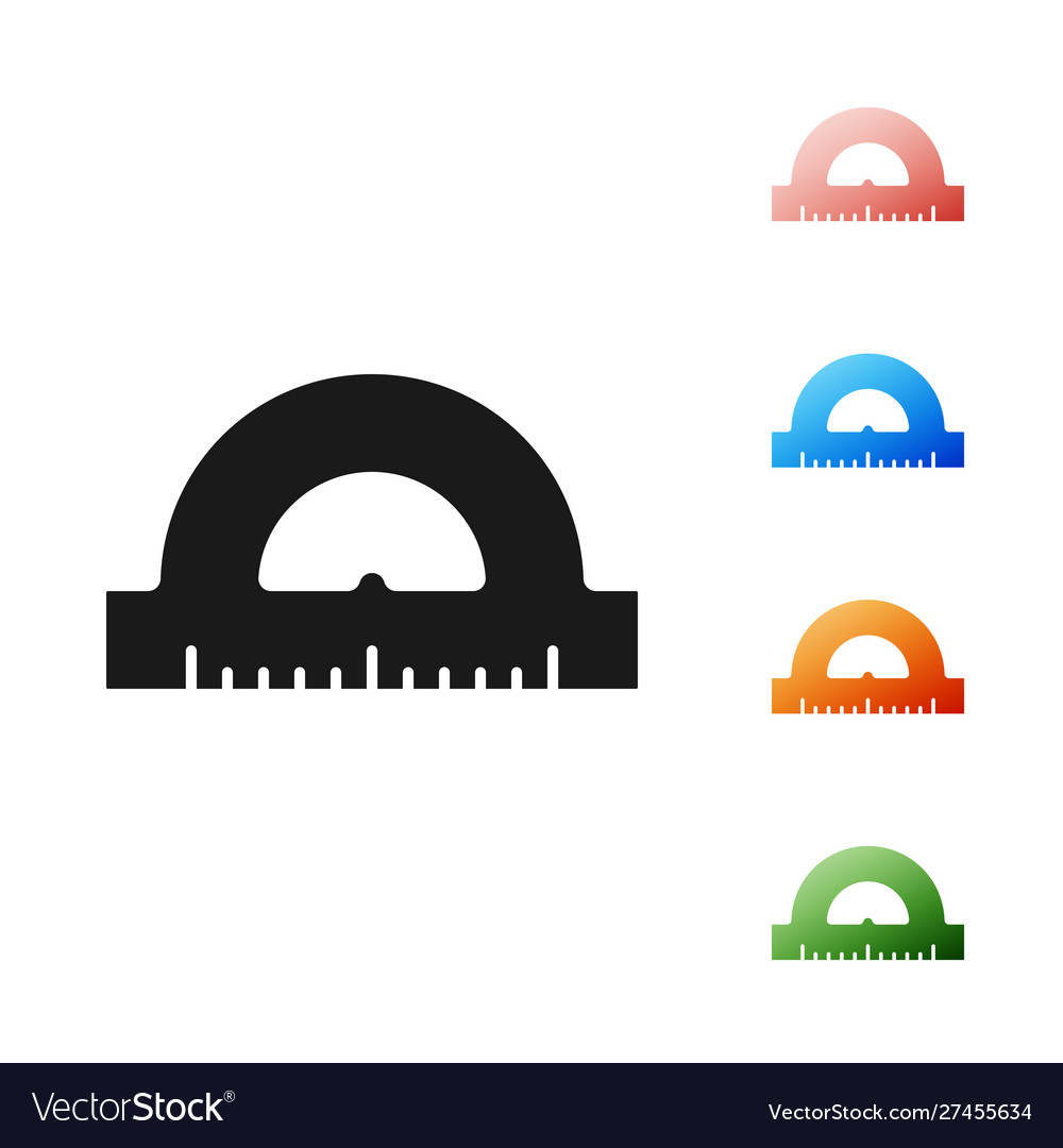 Black protractor grid for measuring degrees icon vector image Black protractor grid for measuring degrees icon