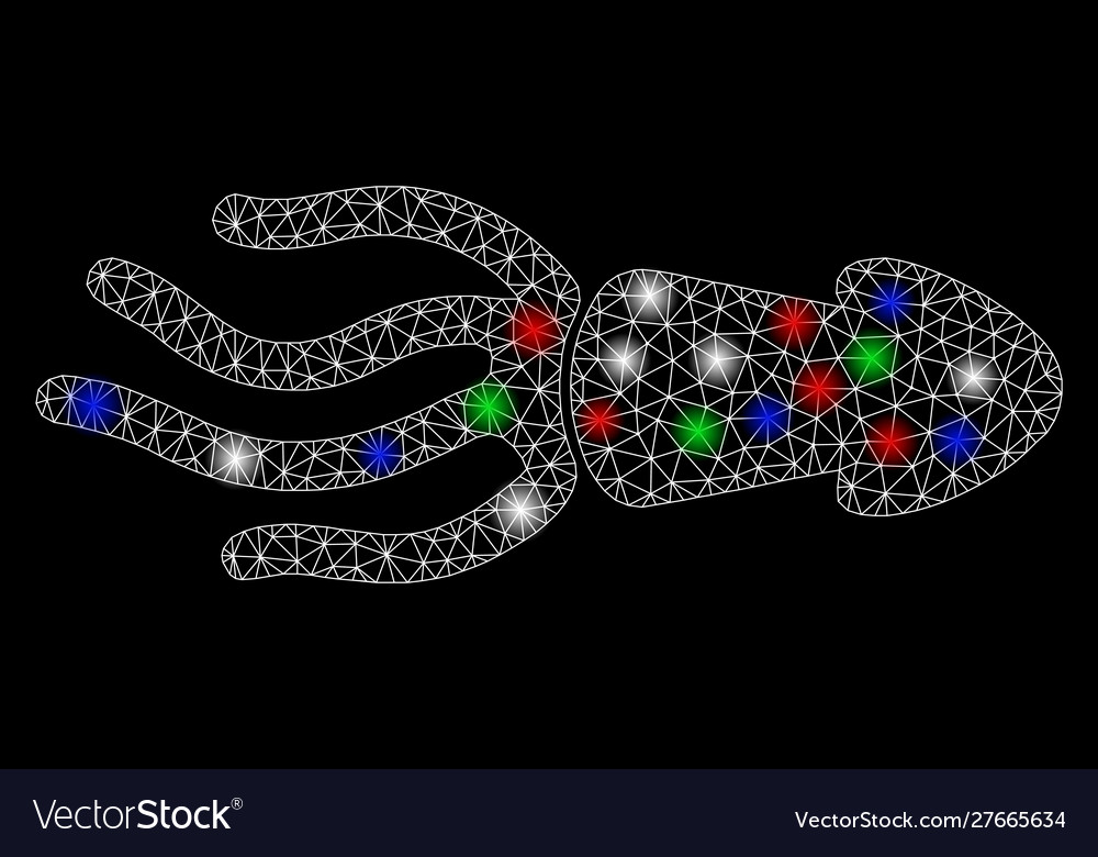 Bright mesh network squid with flash spots
