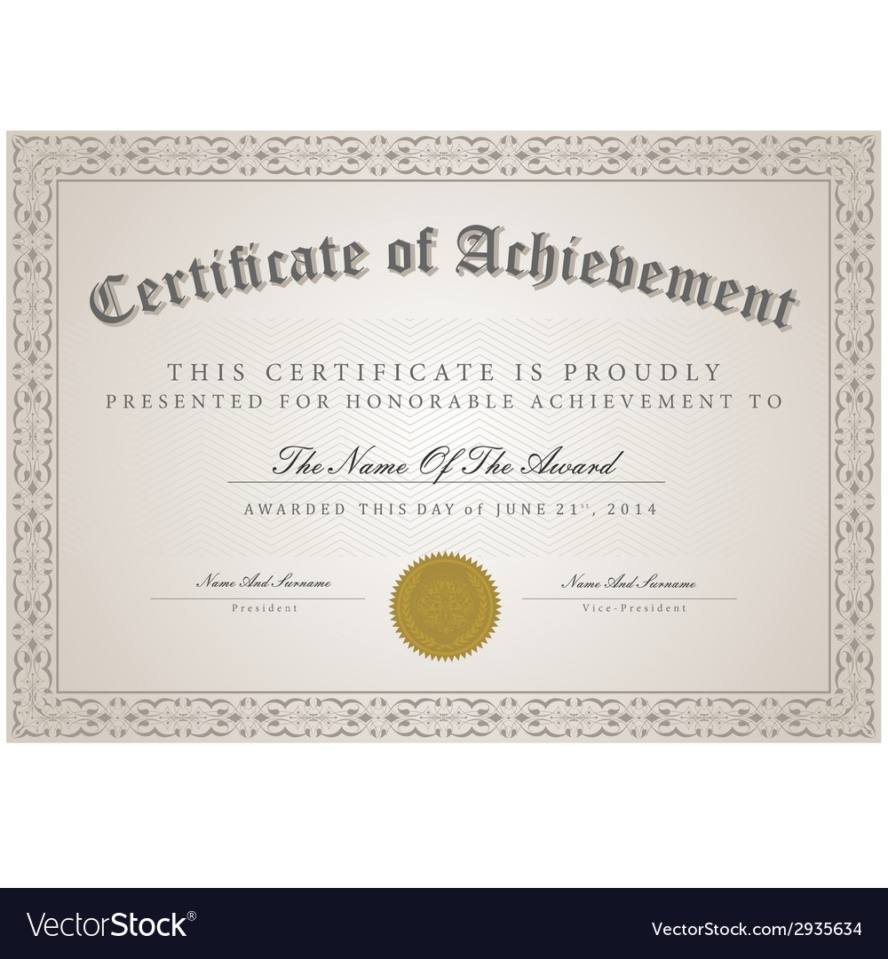 Certificate template concept Royalty Free Vector Image