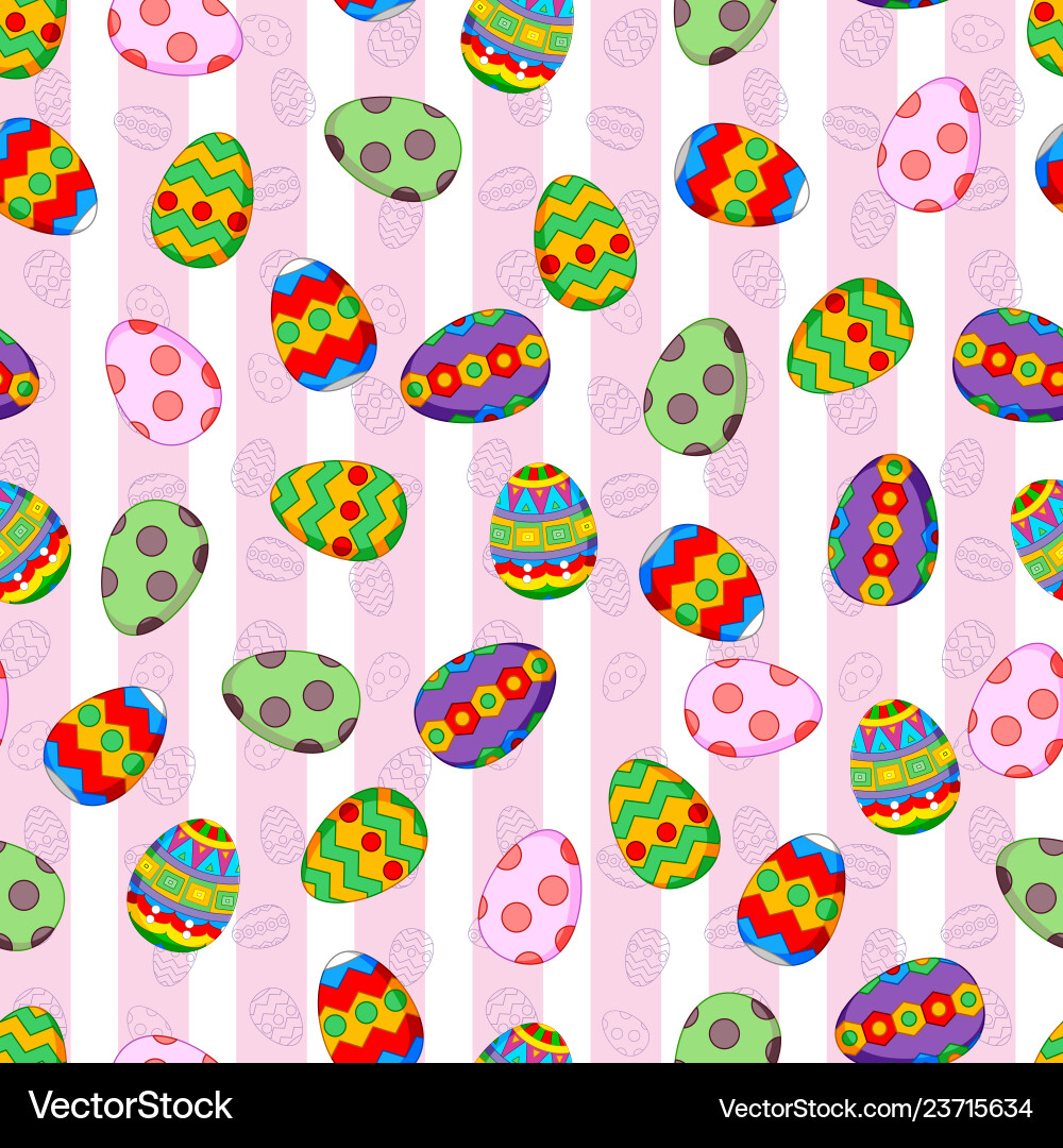 Easter colorful eggs seamless pattern Royalty Free Vector
