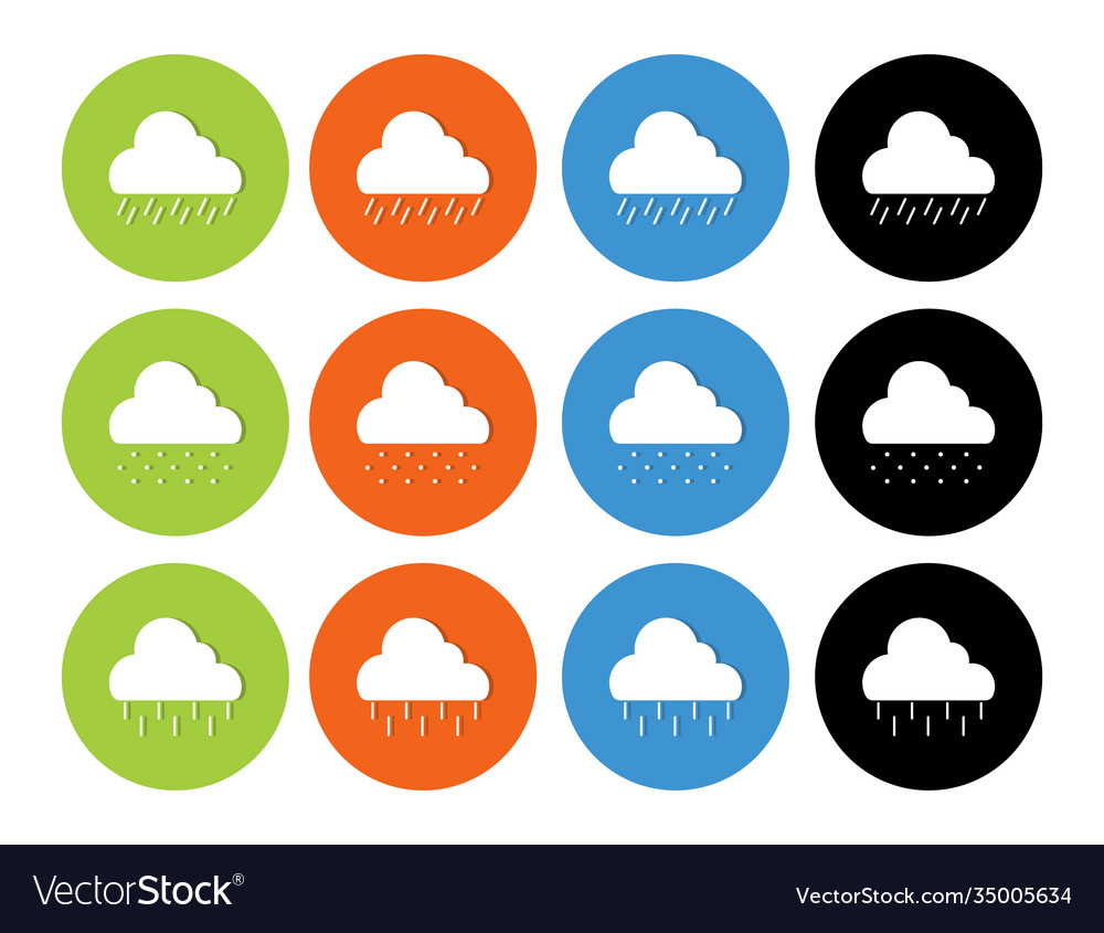 Flat weather icons set for web and mobile cloud vector image Flat weather icons set for web and mobile cloud