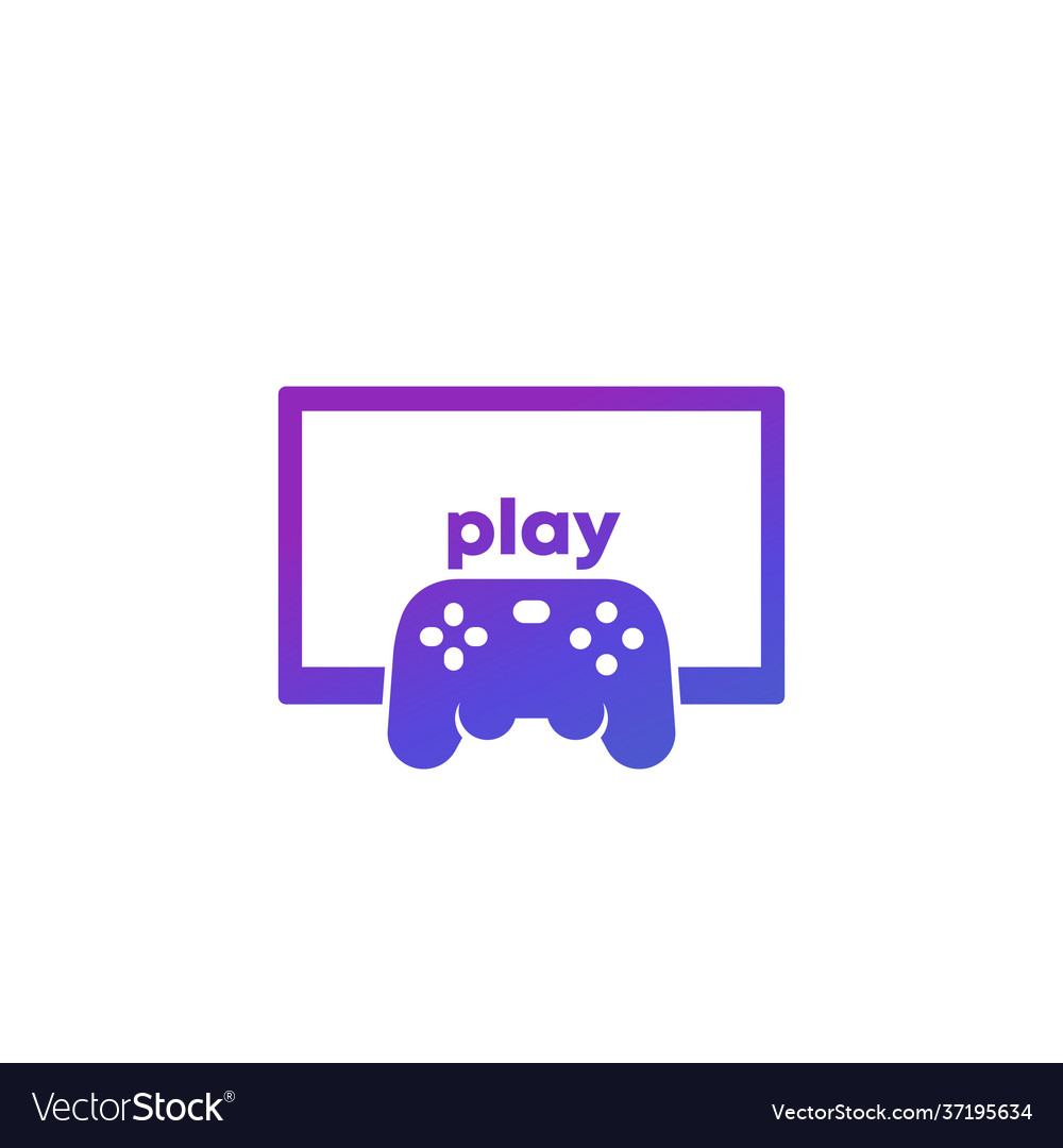 Gamepad and tv play game icon Royalty Free Vector Image