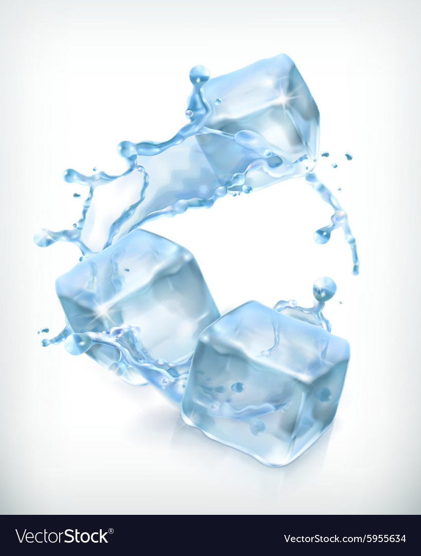 Ice Cubes And A Splash Water Royalty Free Vector Image