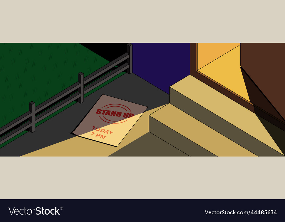 Light from door half open into bar vector image Light from door half open into bar