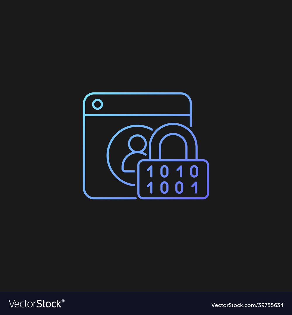 Password encryption gradient icon for dark theme vector image Password encryption gradient icon for dark theme