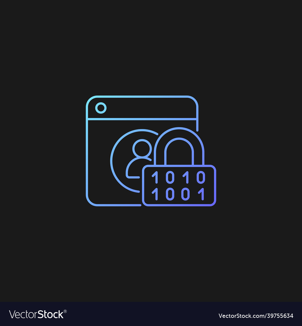 Password encryption gradient icon for dark theme