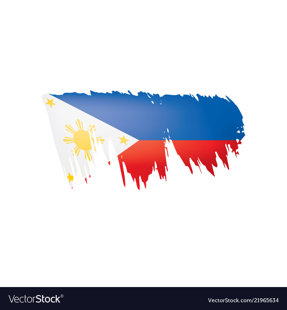 Philippines flag on a white Royalty Free Vector Image