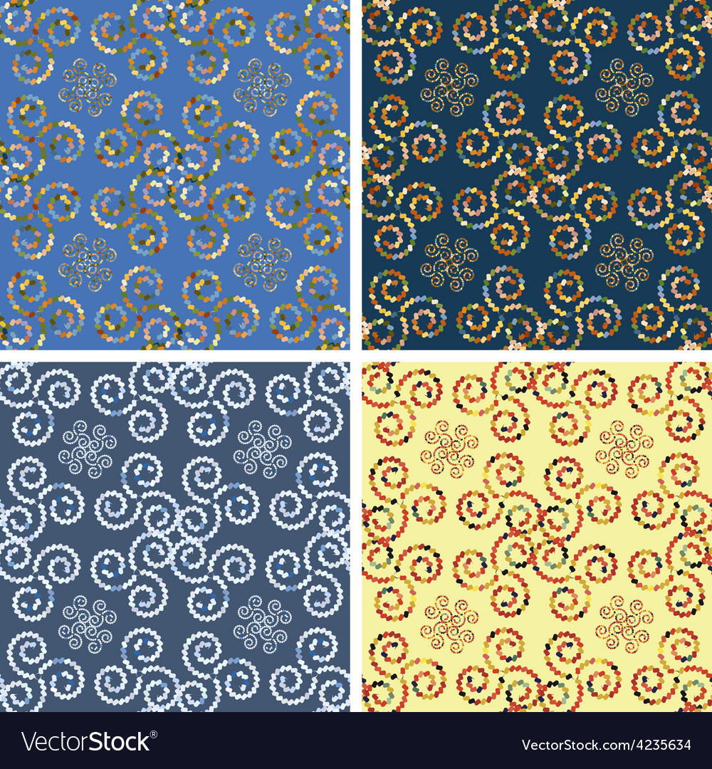 Seamless mosaic pattern set