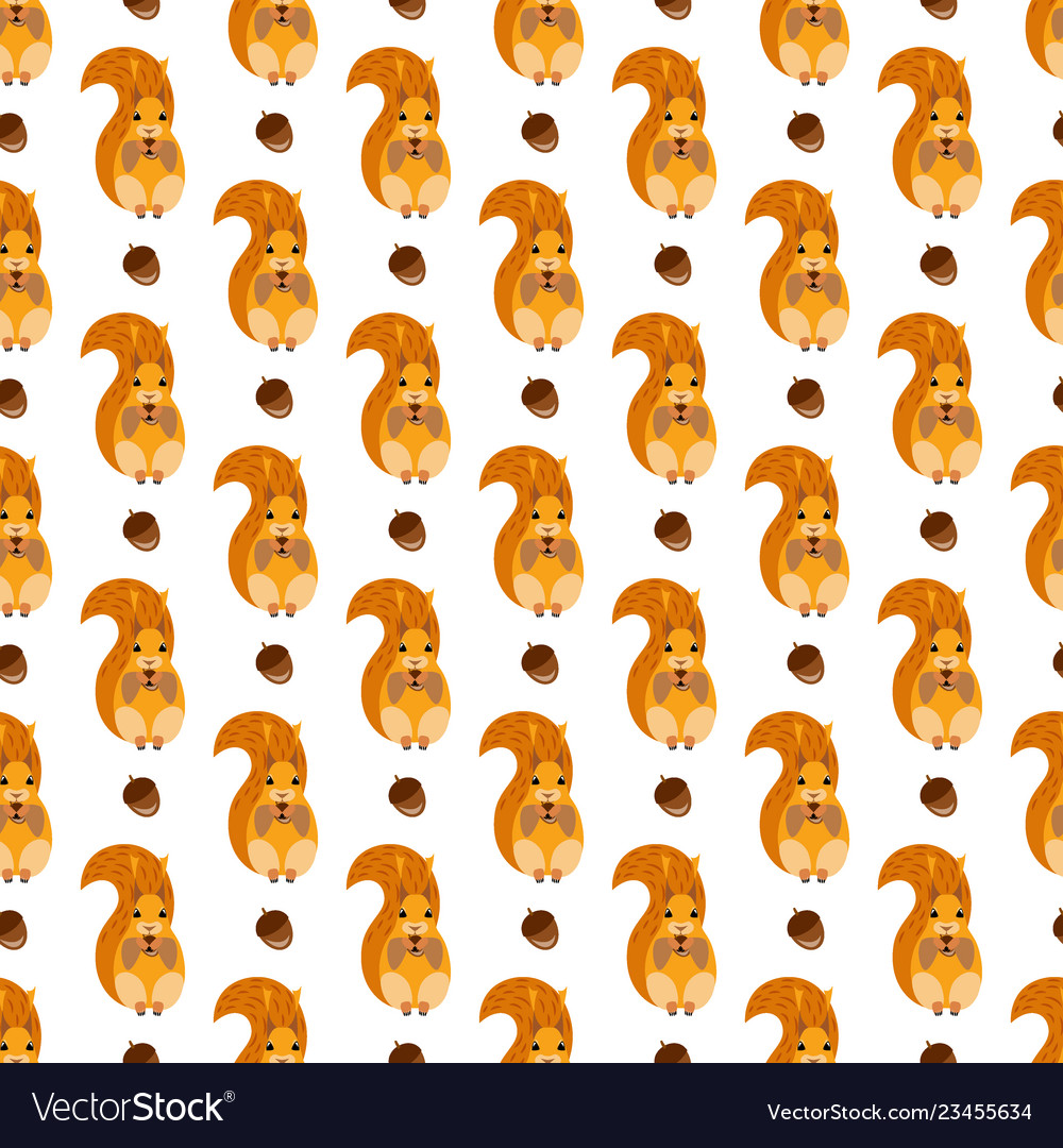 Seamless pattern with a picture of squirrels