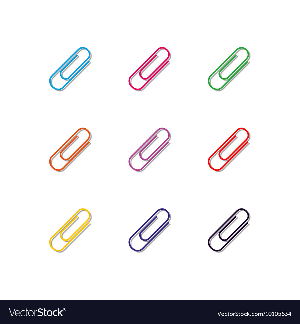Set of multicolored paper clips