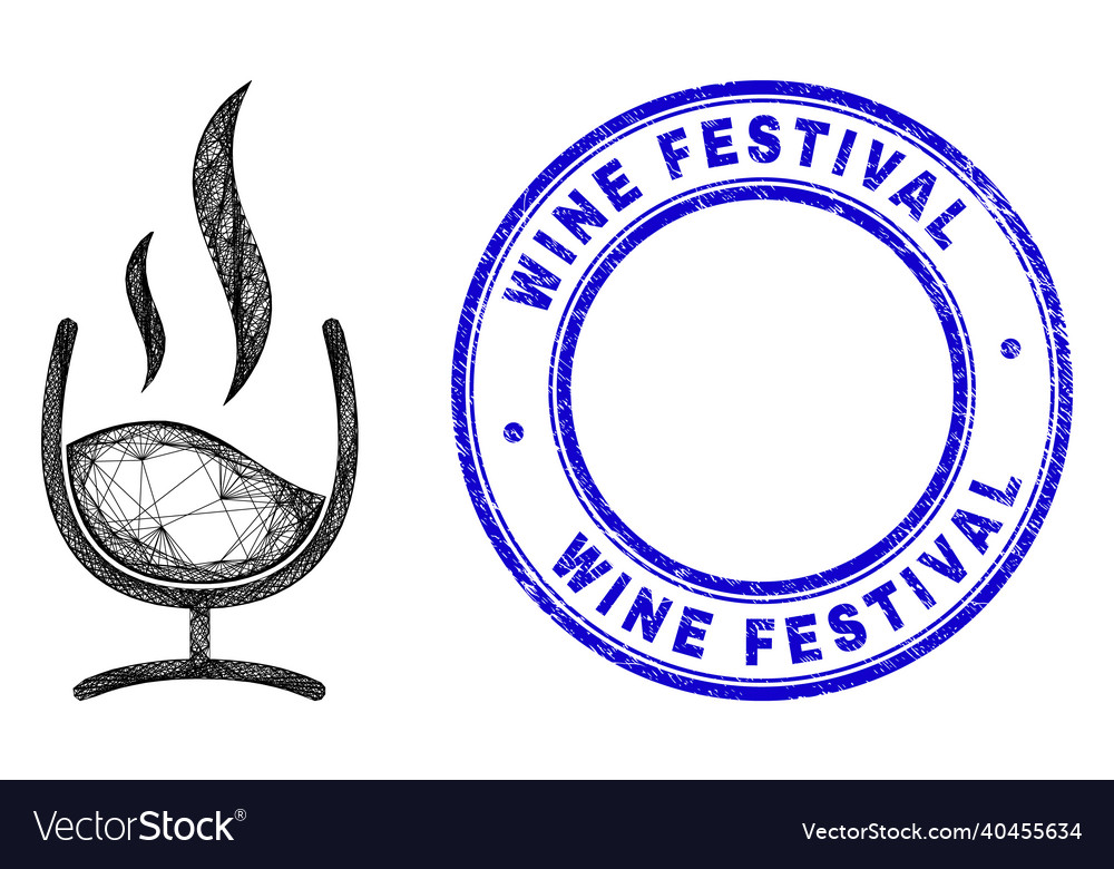 Textured wine festival badge and net irregular