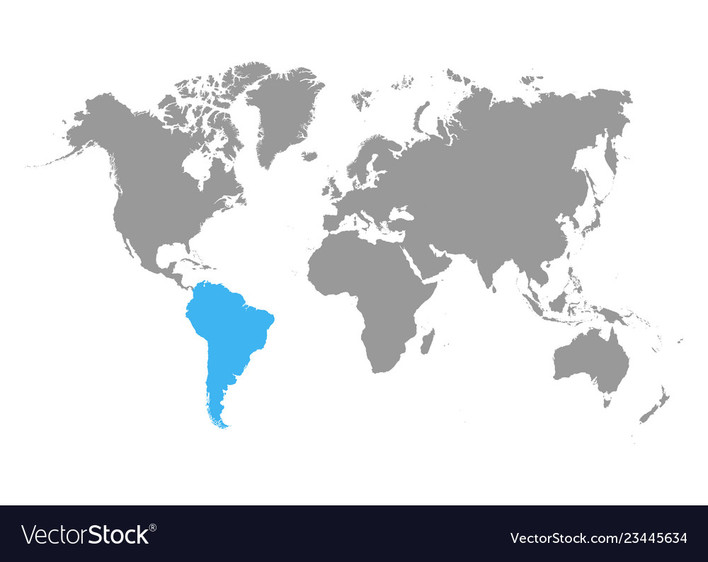 the map of south america is highlighted in blue where is south america on the world map