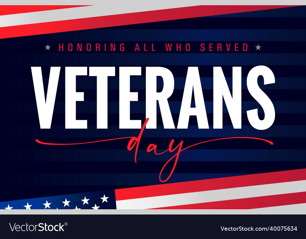 Veterans Day Usa Lettering Poster Royalty Free Vector Image