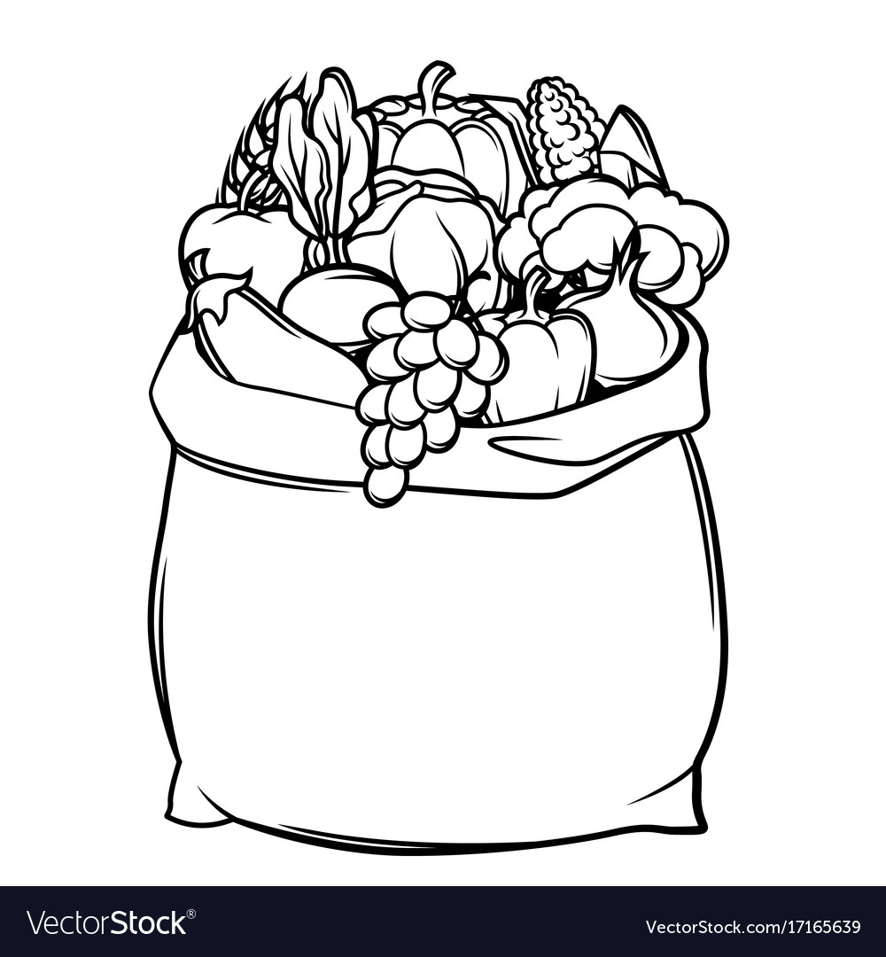 Herbst Erntetasche aus Obst & Gemüse