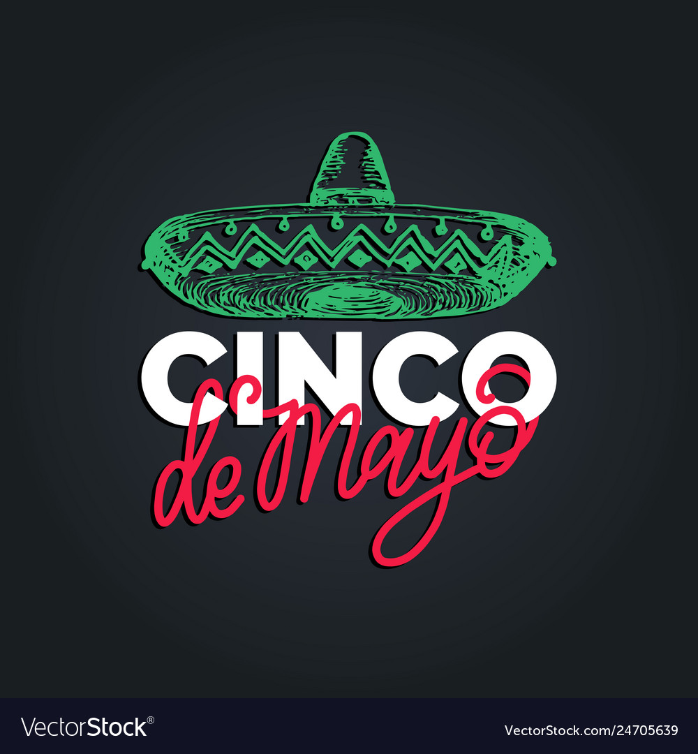 Cinco de mayo hand lettering translation from Vector Image