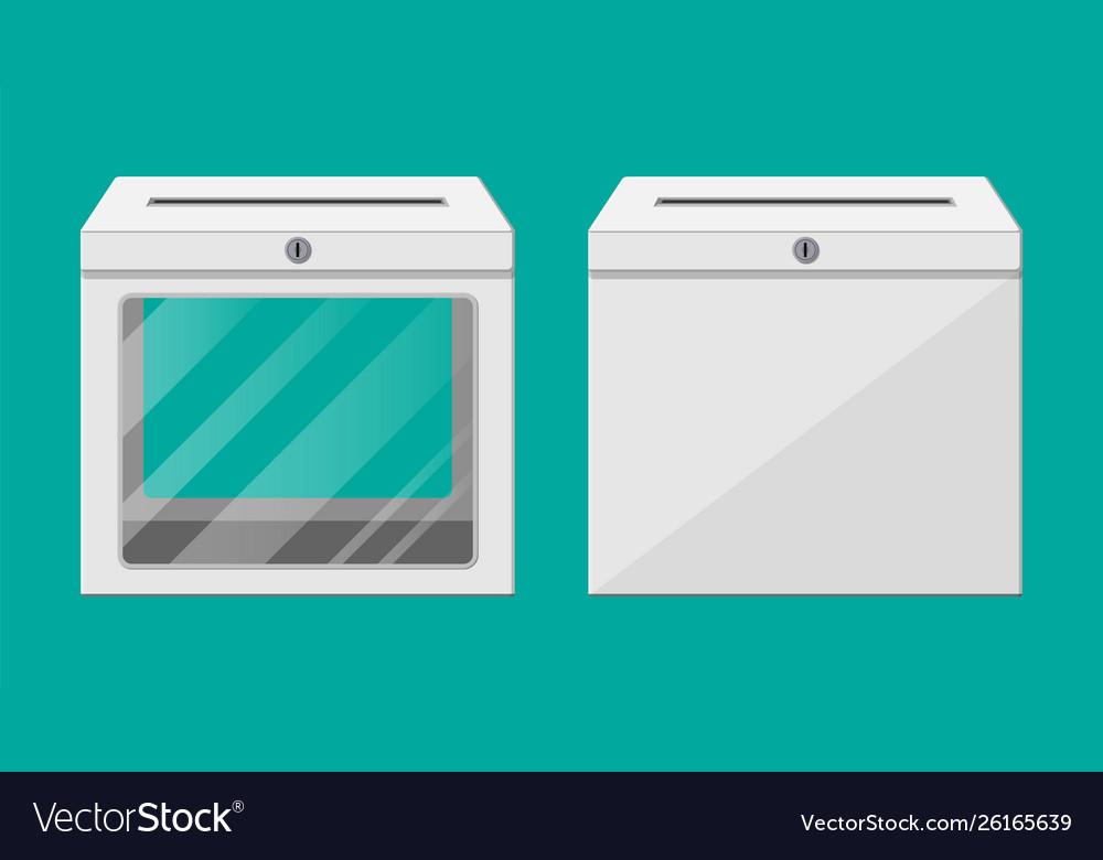Empty container with glass window and lock vector image Empty container with glass window and lock