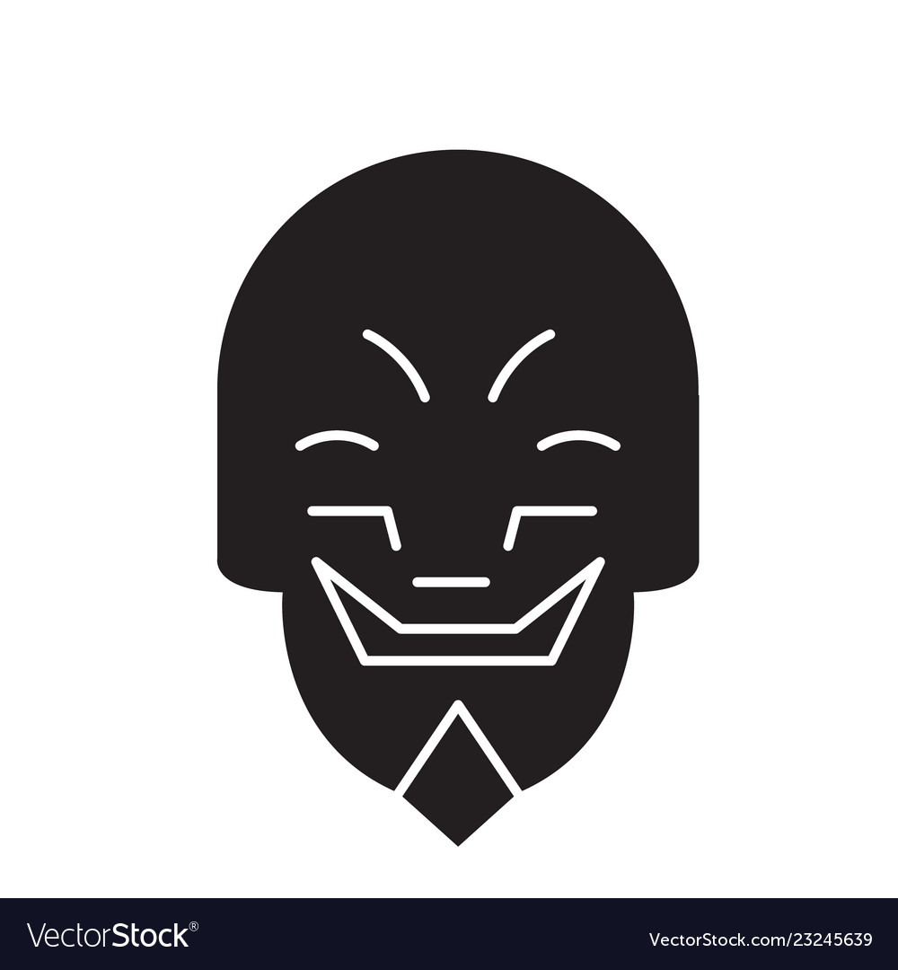 Grimacing maske emoji schwarz konzept icon