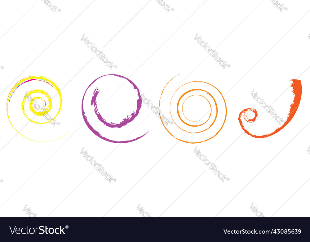 Grungy textured spiral design element vector image Grungy textured spiral design element
