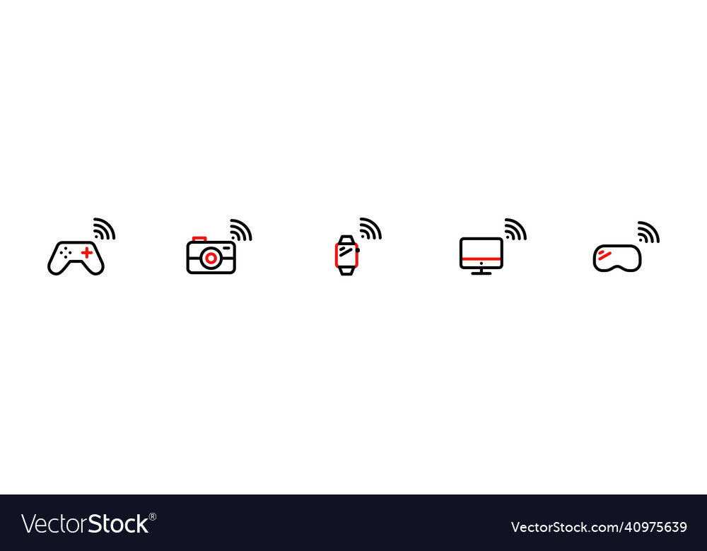 Internet of things smart devices with wireless vector image Internet of things smart devices with wireless