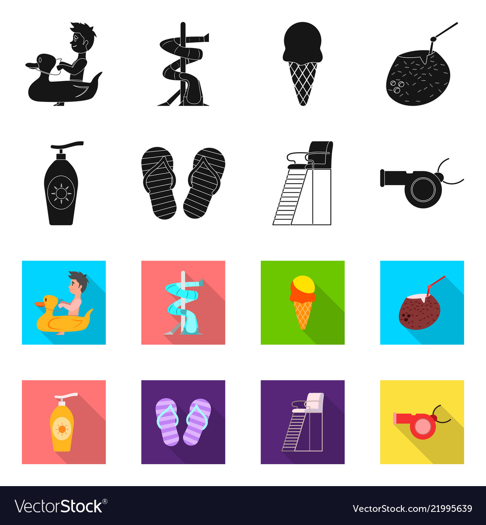 Isolated object of pool and swimming icon vector image Isolated object of pool and swimming icon