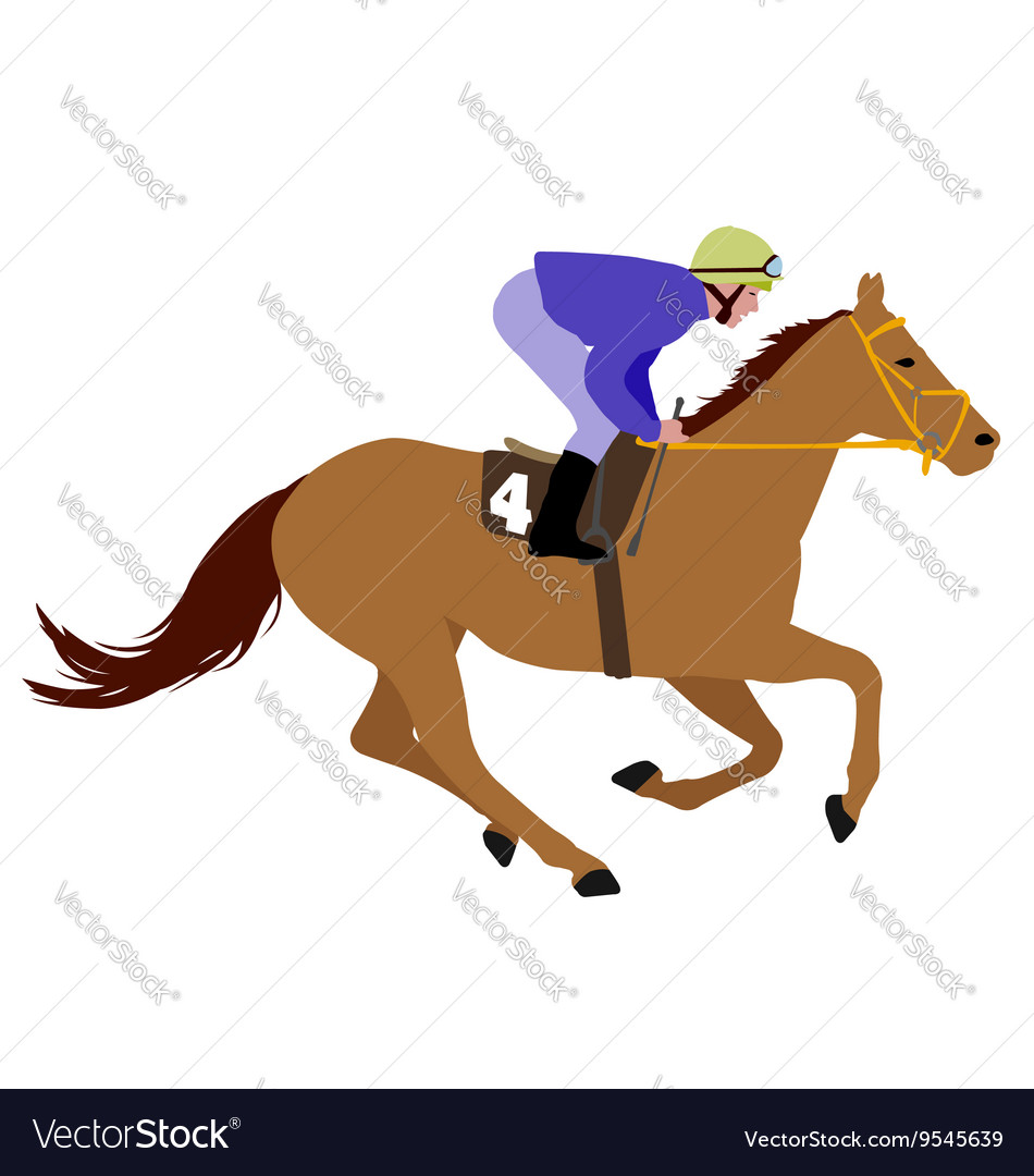 Jockey riding race horse 3 Royalty Free Vector Image