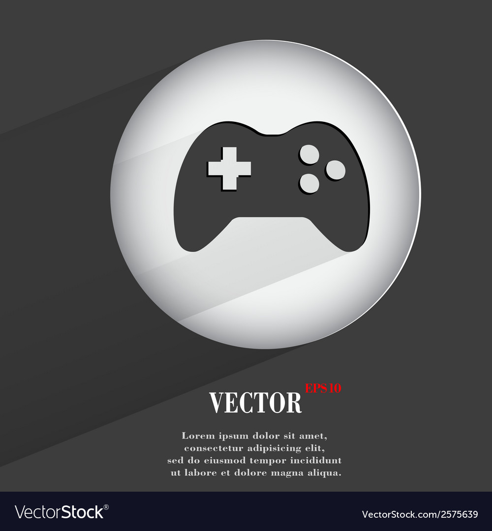 Joystick flat modern web button with long shadow