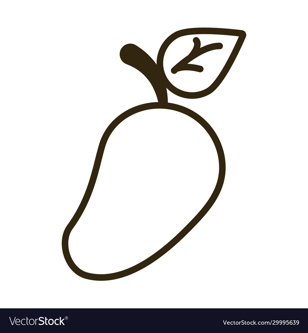 Mango on white background line style icon