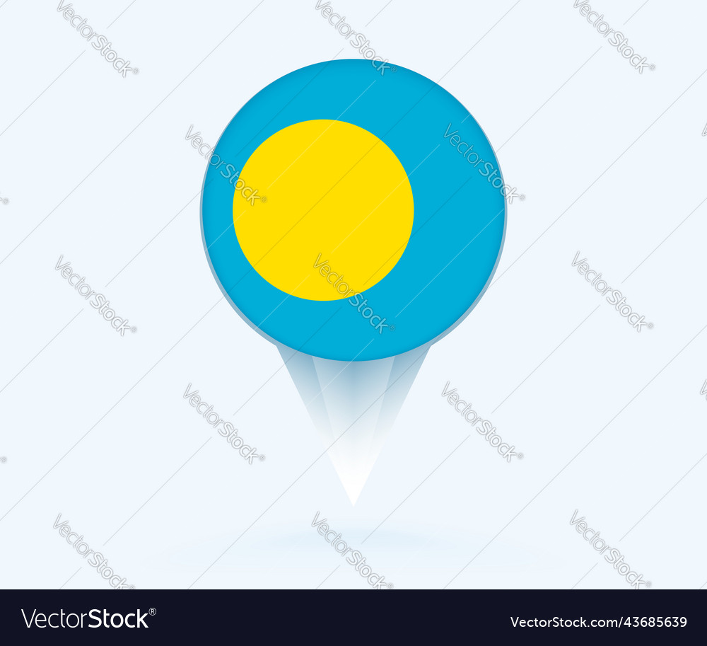 Map pointer with flag of palau
