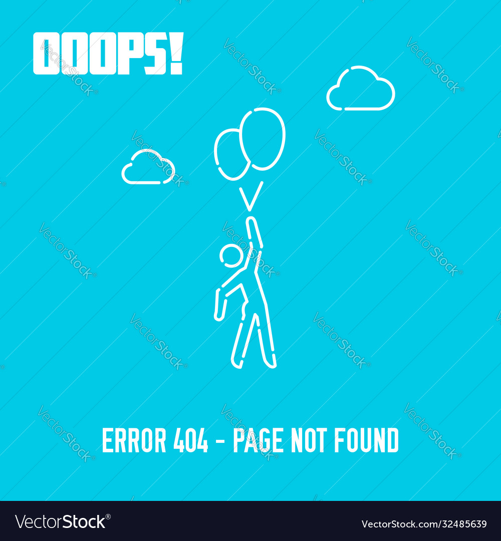 Ooops 404 page not found design template vector image Ooops 404 page not found design template