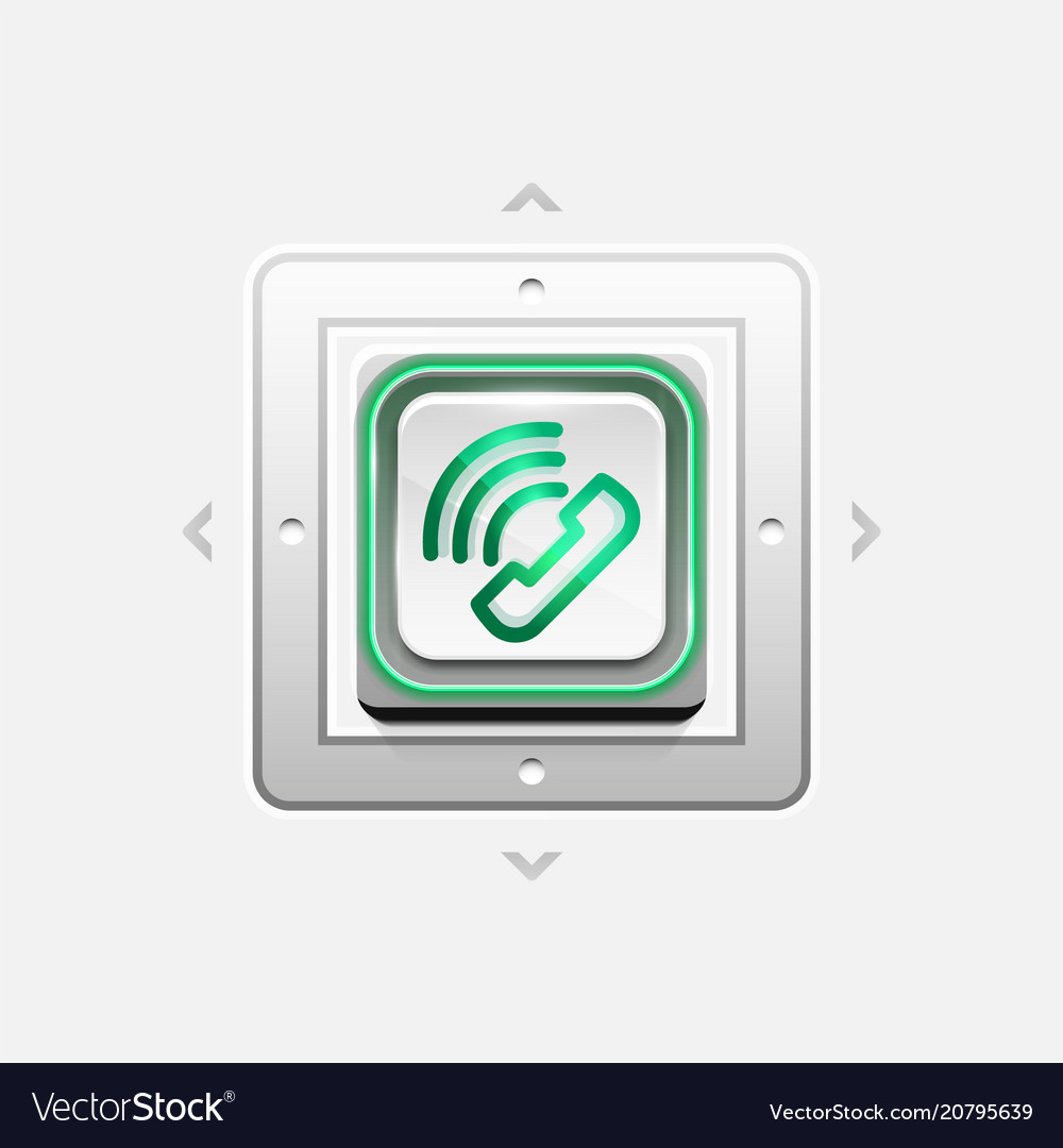 Phone button call support idea vector image Phone button call support idea