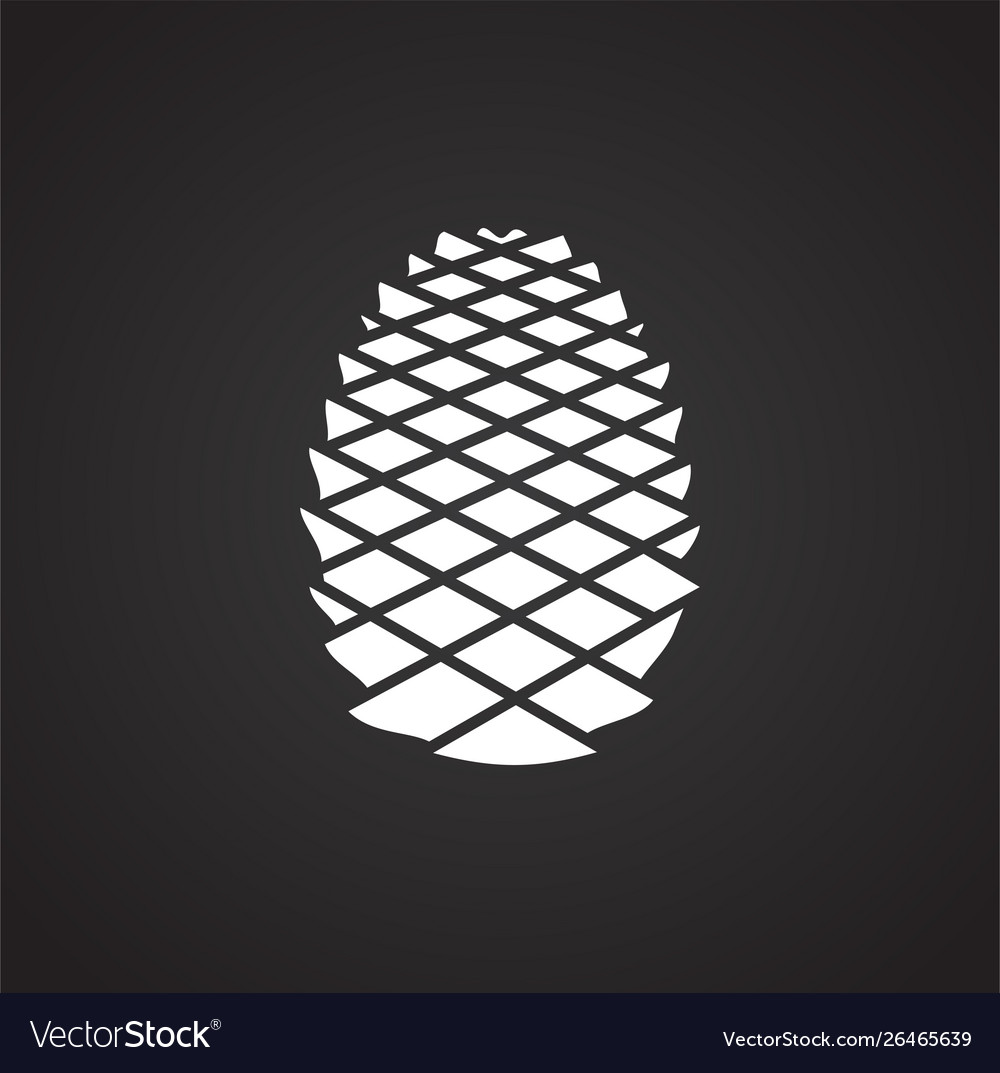 Pine cone icon on background for graphic and web vector image Pine cone icon on background for graphic and web