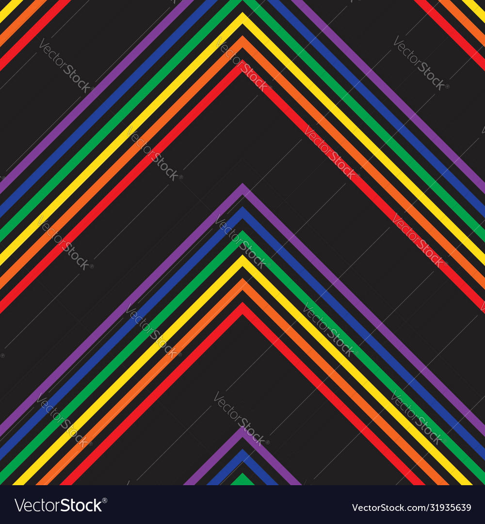 Rainbow chevron diagonal stripes seamless pattern vector image Rainbow chevron diagonal stripes seamless pattern