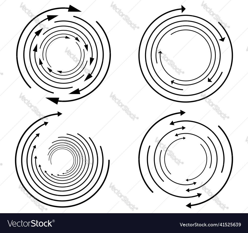 Random circular cycle arrow element spiral vector image Random circular cycle arrow element spiral