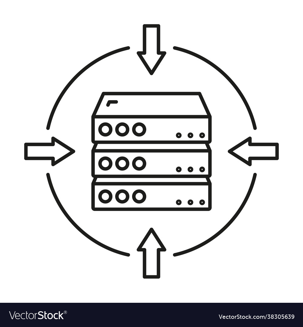Remote computer server data exchange cloud icon vector image Remote computer server data exchange cloud icon