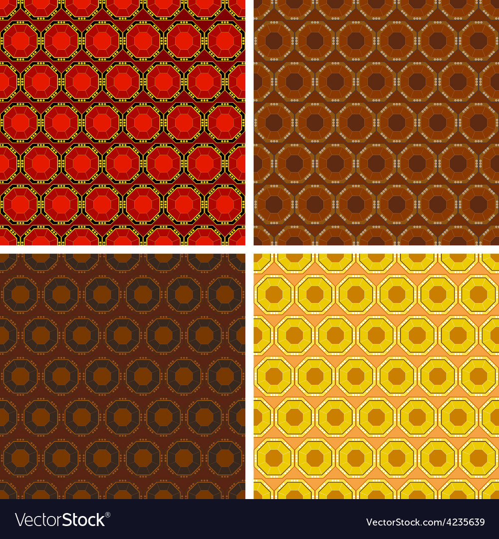 Seamless octagon pattern set