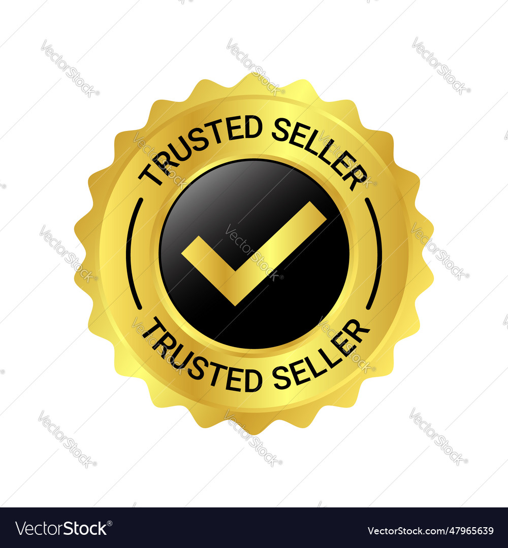 Trusted seller label best seller premium member Vector Image