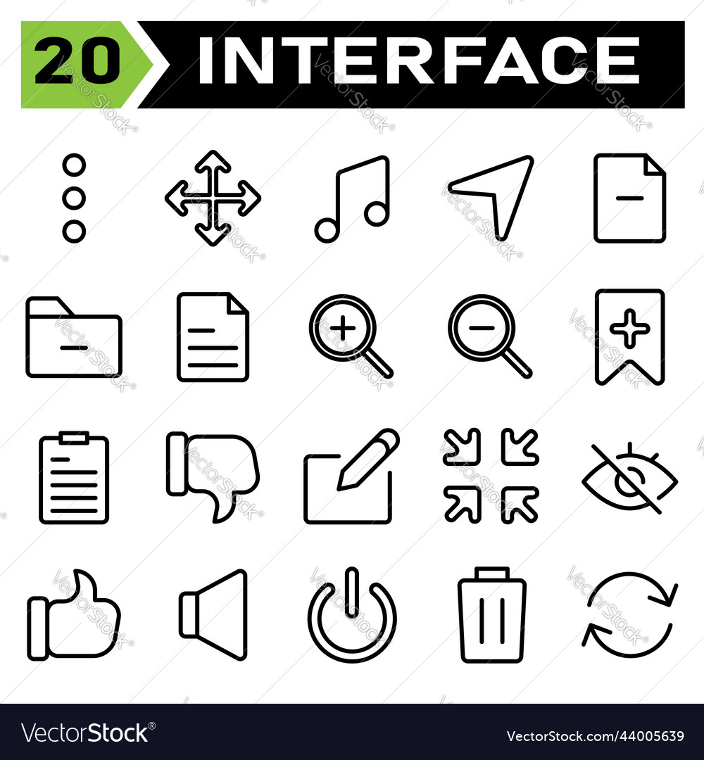 User interface icon set include more menu
